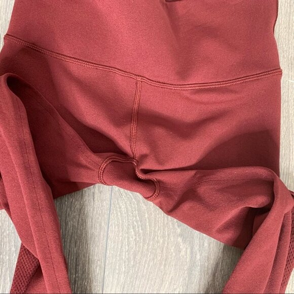 Lululemon Reveal 7/8  Tights Deep Rouge Leggings Mesh Dotted Seamless Size XS - Picture 8 of 16